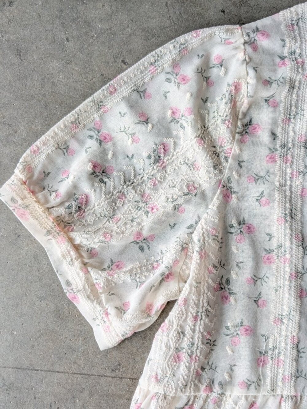 Women's Floral Tie Front Blouse Puff Short Sleeve Peplum Top size 2XL - Picture 4 of 7